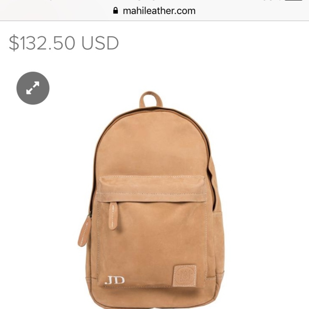 Personalized Jack Tan/Brown Mahi Leather backpack